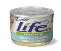 Влажный корм LifeCat Тайланд Le Ricette для кошек, со вкусом тунца с кальмарами, консерва