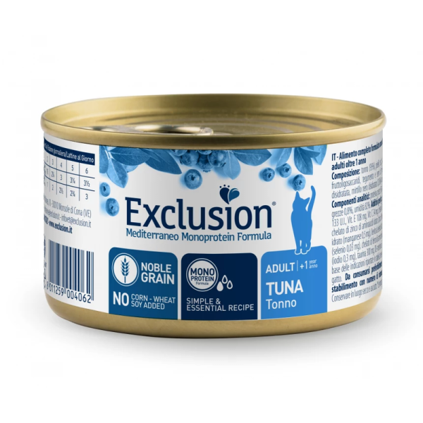 Вологий корм Exclusion Італія для дорослих котів з тунцем