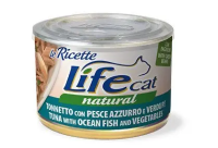 Влажный корм LifeCat Тайланд Le Ricette для кошек, со вкусом тунца с океанической рыбой и овощами, консерва