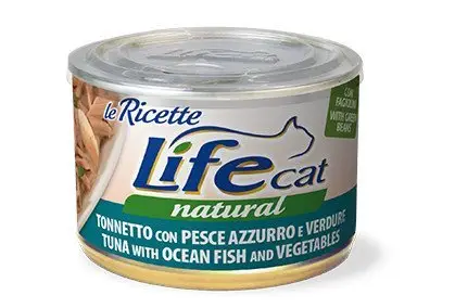 Влажный корм LifeCat Тайланд Le Ricette для кошек, со вкусом тунца с океанической рыбой и овощами, консерва