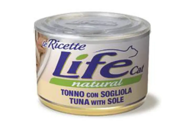 Влажный корм LifeCat Тайланд Le Ricette для кошек, со вкусом тунца с камбалой, консерва
