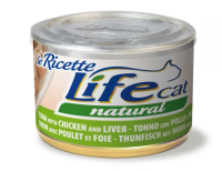 Влажный корм LifeCat Тайланд Le Ricette для кошек, со вкусом тунца с говядиной и куриной ветчиной, консерва