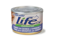 Влажный корм LifeCat Тайланд Le Ricette для кошек, со вкусом тунца с окунем и креветками, консерва