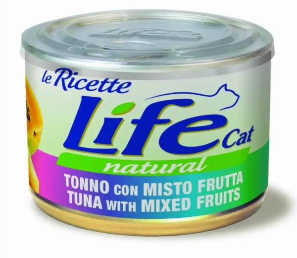 Влажный корм LifeCat Тайланд Le Ricette для кошек, со вкусом тунца с фруктовым миксом, консерва
