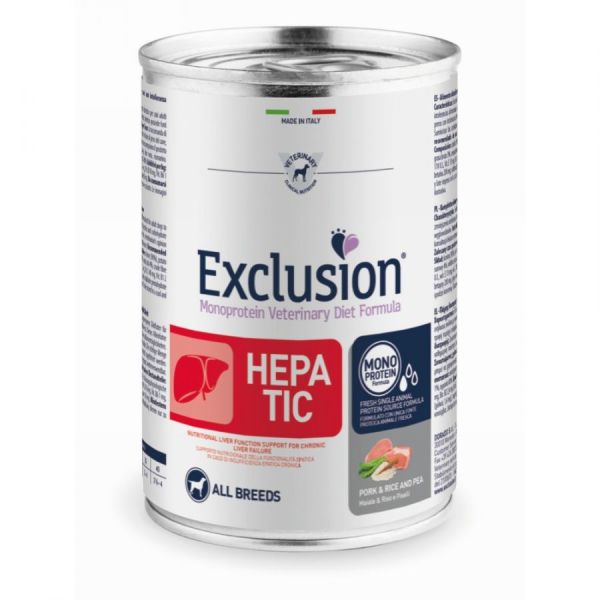 Влажный корм Exclusion Италия Hepatic для собак с печеночной недостаточностью со свининой