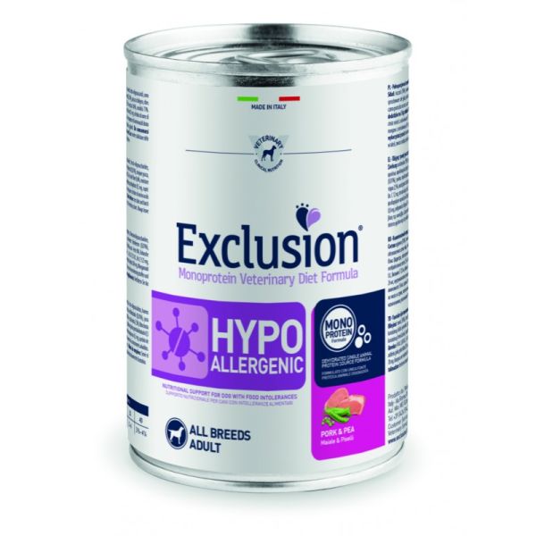 Влажный корм Exclusion Италия Hypoallergenic для собак с пищевой аллергией со свининой