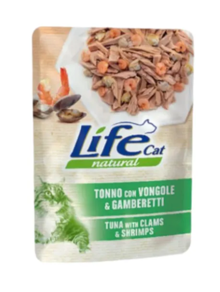 Влажный корм LifeCat Тайланд для кошек, со вкусом тунца с мидиями и креветками, пауч