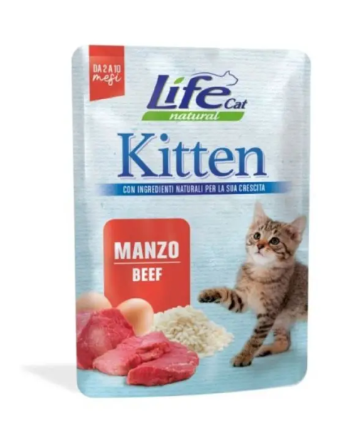 Влажный корм LifeCat Тайланд Kitten для котят, со вкусом говядины, пауч