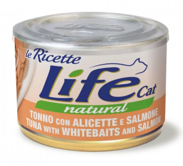 Влажный корм LifeCat Тайланд Le Ricette для кошек, со вкусом тунца с анчоусами и лососем, консерва