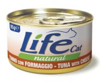 Влажный корм LifeCat Тайланд для кошек, со вкусом тунца и сыра, консерва