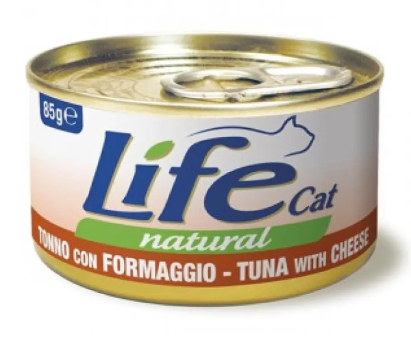 Вологий корм LifeCat Тайланд для котів, зі смаком тунця та сиру, консерва