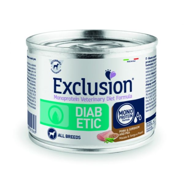 Влажный корм Exclusion Италия Diabetic для собак с сахарным диабетом со свининой