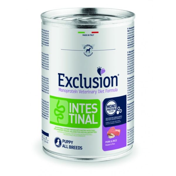 Влажный корм Exclusion Италия Intestinal для щенков с нарушением пищеварения со свининой