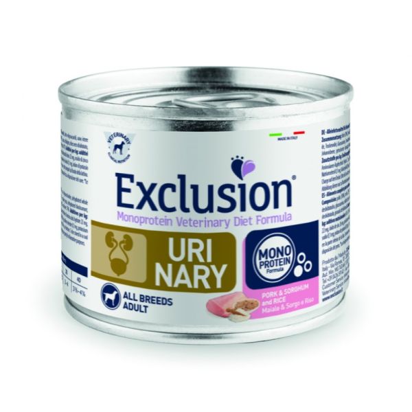 Влажный корм Exclusion Италия Urinary для собак для поддержки мочевыделительной системы со свининой