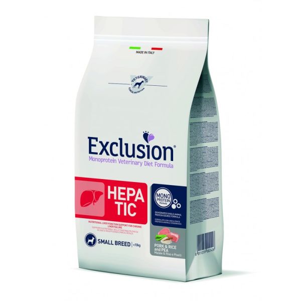Сухой корм Exclusion Италия Hepatic для собак малых пород с печеночной недостаточностью со свининой