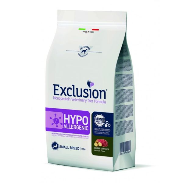 Сухой корм Exclusion Италия Hypoallergenic для собак малых пород с пищевой аллергией с кониной