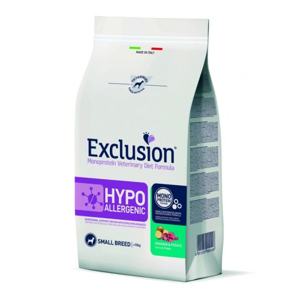 Сухой корм Exclusion Италия Hypoallergenic для собак малых пород с пищевой аллергией с олениной