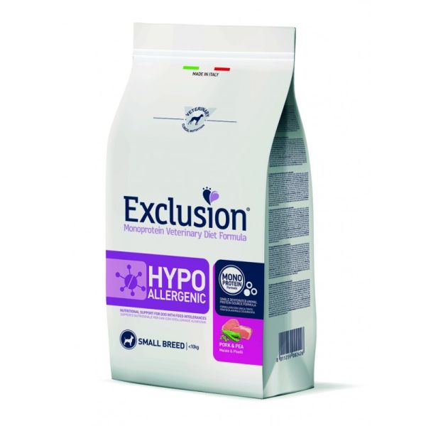 Сухой корм Exclusion Италия Hypoallergenic для собак малых пород с пищевой аллергией со свининой