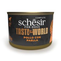Влажный корм Schesir Италия Taste the World натуральные консервы для собак курица с паэльей в бульоне