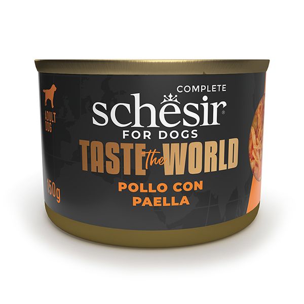 Вологий корм Schesir Італія Taste the World натуральні консерви для собак курка з паельєю в бульйоні