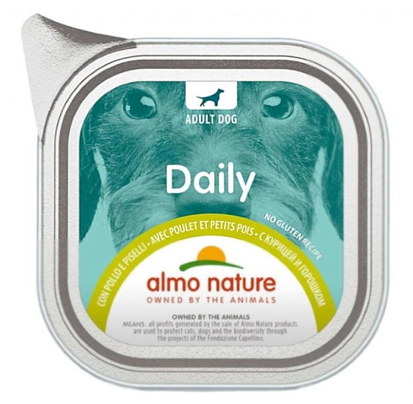 Влажный корм Almo Nature Италия Daily Dog для собак со вкусом курицы и гороха