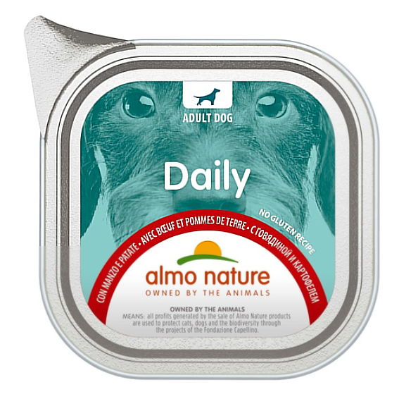 Влажный корм Almo Nature Италия Daily Dog для собак со вкусом говядины и картофеля