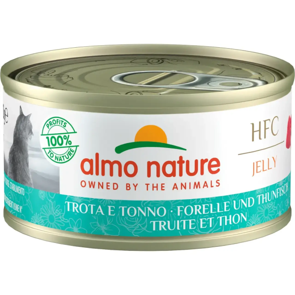 Влажный корм Almo Nature Италия HFC Cat Jelly для кошек со вкусом форели с тунцем