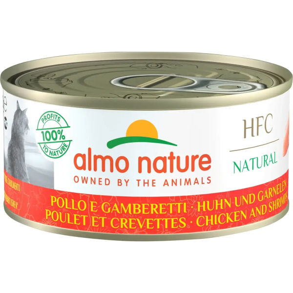Влажный корм Almo Nature Италия HFC Cat Natural для кошек со вкусом курицы и креветок