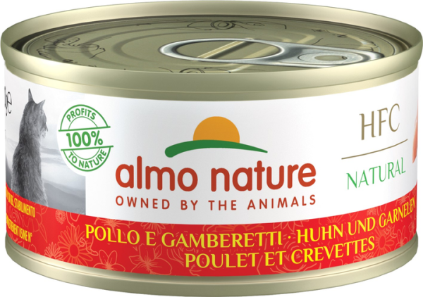 Влажный корм Almo Nature Италия HFC Cat Natural для кошек со вкусом курицы с креветками