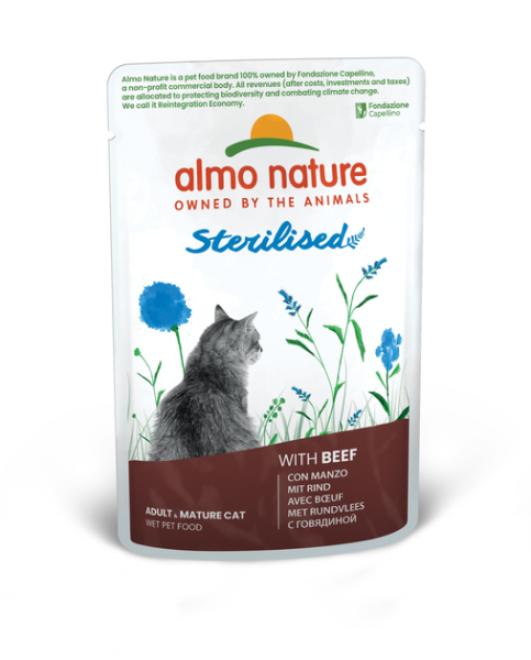 Влажный корм Almo Nature Италия Holistic Functional Cat Sterilised для стерилизованных кошек со вкусом говядины