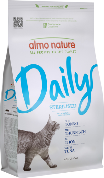 Сухой корм Almo Nature Италия Daily Cat Sterilised для стерилизованных кошек со вкусом тунца