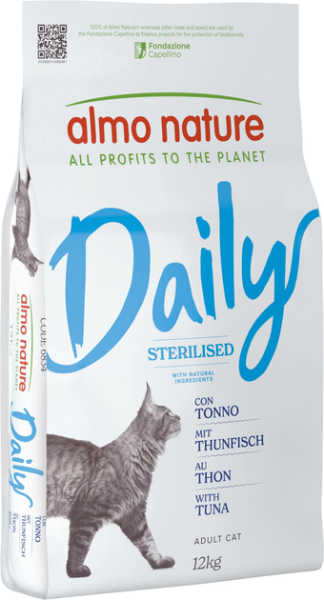 Сухой корм Almo Nature Италия Daily Cat Sterilised для стерилизованных кошек со вкусом тунца