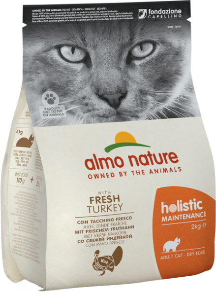 Сухой корм Almo Nature Италия Holistic Cat для кошек со вкусом индейки