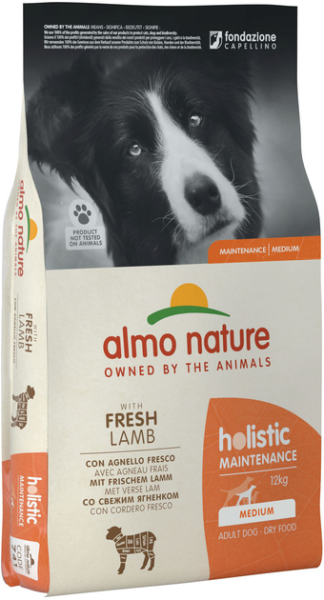 Сухий корм Almo Nature Італія Holistic Dog Adult Medium для собак середніх порід зі смаком ягня