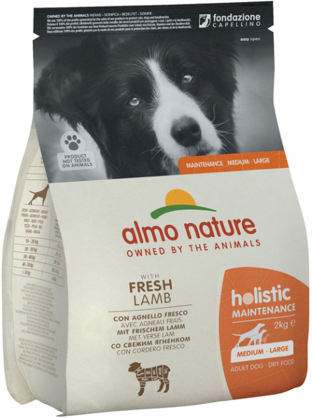 Сухий корм Almo Nature Італія Holistic Dog Adult Medium-Large для собак середніх та великих порід зі смаком ягня