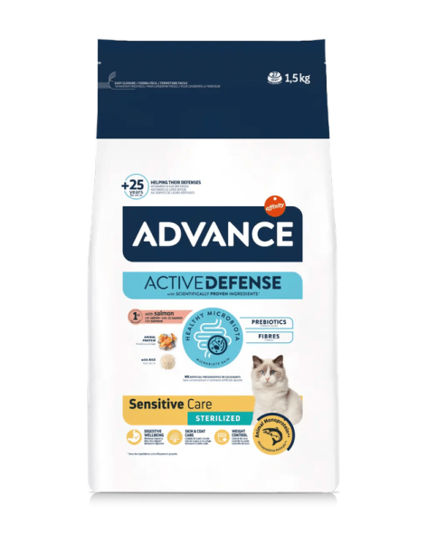 Сухий корм Advance Іспанія Sterilized Sensitive для стерилізованих котів з чутливим травленням з лососем