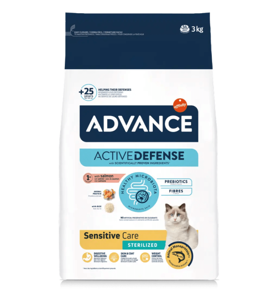 Сухой корм Advance Испания Sterilized Sensitive для стерилизованных кошек с чувствительным пищеварением с лососем