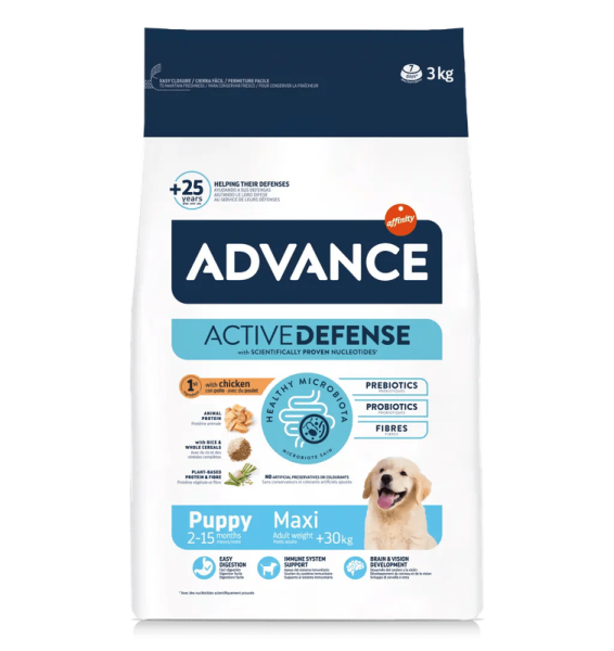 Сухий корм Advance Іспанія Maxi Puppy для цуценят великих порід з куркою та рисом