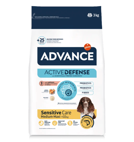 Сухий корм Advance Іспанія Med/Maxi Sensitive Salmon&Rice для дорослих собак з чутливим травленням лосось і рис