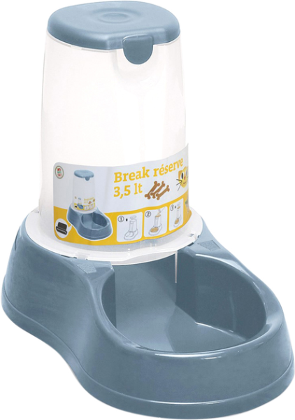 Stefanplast Италия Кормушка пластиковая "Break reserve Food", металлически-синяя
