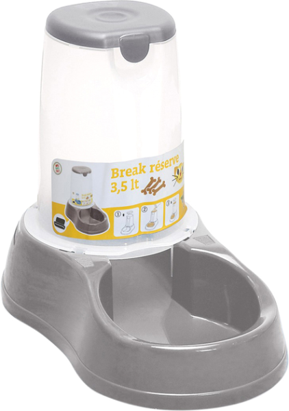 Stefanplast Италия Кормушка пластиковая "Break reserve Food", серая