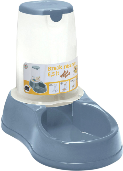 Stefanplast Италия Кормушка пластиковая "Break reserve Food", металлически-синяя