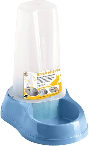 Stefanplast Италия Кормушка пластиковая "Break reserve FoodWater", голубая