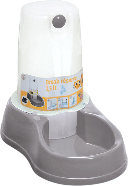 Stefanplast Италия Кормушка пластиковая "Break reserve FoodWater", серая