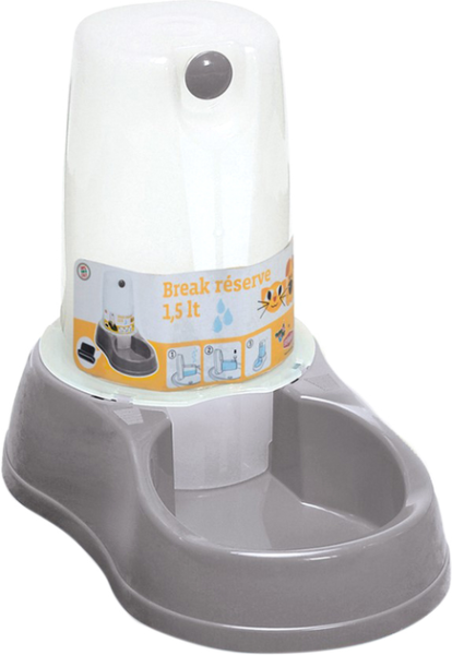 Stefanplast Италия Кормушка пластиковая "Break reserve FoodWater", серая