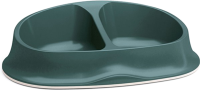 Stefanplast Италия Миска пластиковая двойная 'Chic double", изумрудная