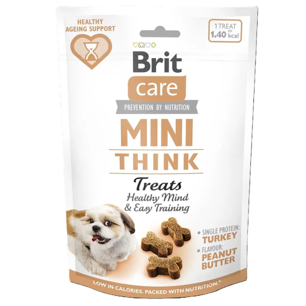 Лакомство Care Brit Mini Think для собак малых пород для поддержания умственных способностей с индейкой вкус арахисового масла