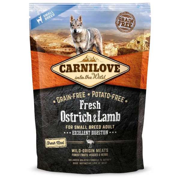 Сухий корм Carnilove Чехія Fresh для дорослих собак всіх порід зі свіжим страусом та ягням