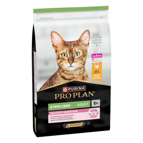 Сухой корм Pro Plan Purina Франция Sterilised для стерилизованных кошек с курицей