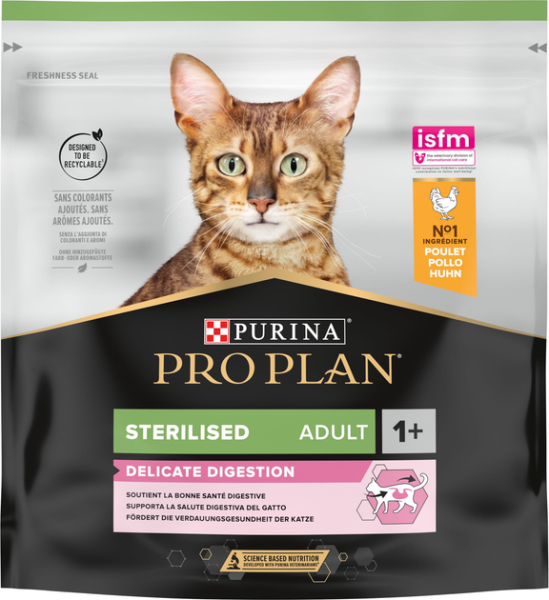 Сухой корм Pro Plan Purina Франция Sterilised для стерилизованных кошек с курицей
